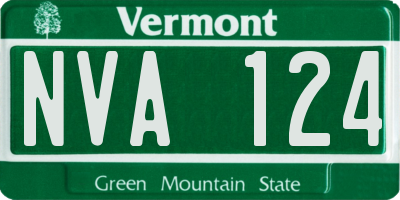 VT license plate NVA124