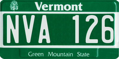 VT license plate NVA126