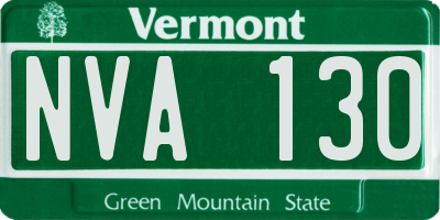 VT license plate NVA130