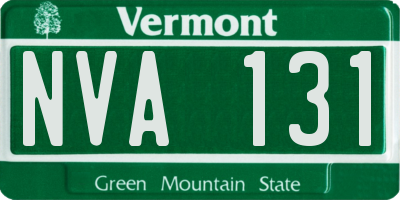 VT license plate NVA131