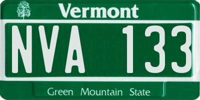 VT license plate NVA133