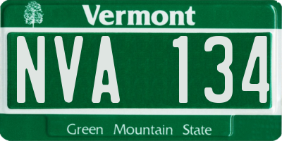 VT license plate NVA134