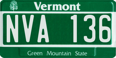 VT license plate NVA136