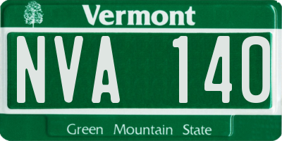 VT license plate NVA140