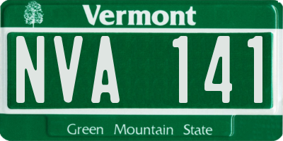 VT license plate NVA141