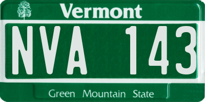 VT license plate NVA143