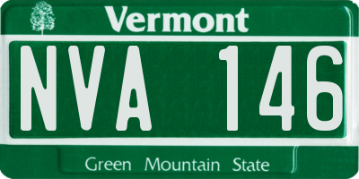 VT license plate NVA146