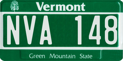 VT license plate NVA148