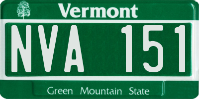 VT license plate NVA151