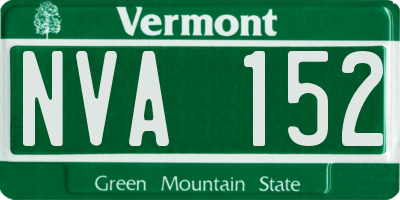 VT license plate NVA152