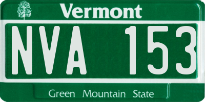 VT license plate NVA153