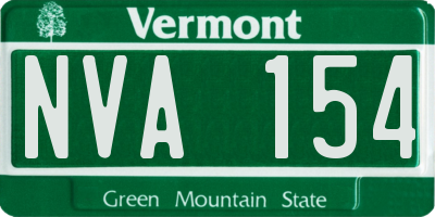 VT license plate NVA154
