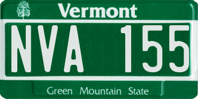 VT license plate NVA155