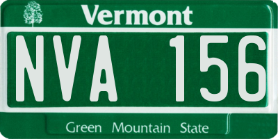 VT license plate NVA156