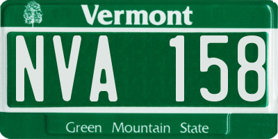 VT license plate NVA158