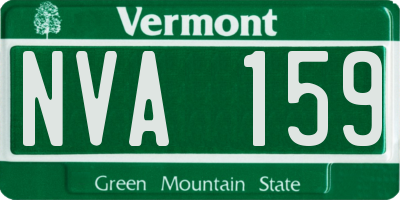 VT license plate NVA159