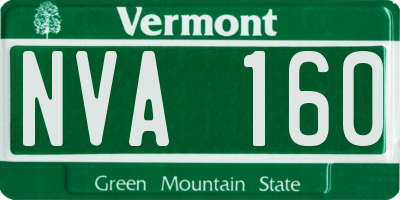 VT license plate NVA160