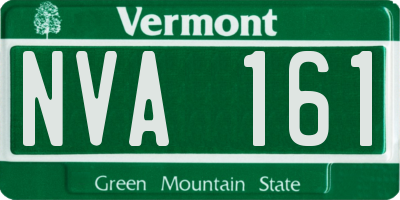 VT license plate NVA161