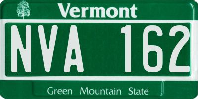 VT license plate NVA162