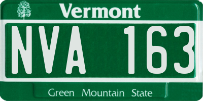 VT license plate NVA163