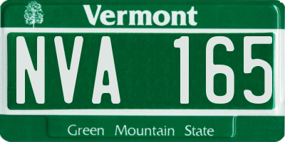 VT license plate NVA165