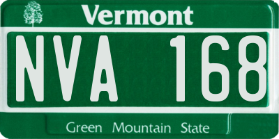 VT license plate NVA168