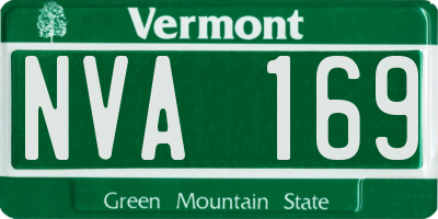 VT license plate NVA169