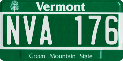 VT license plate NVA176