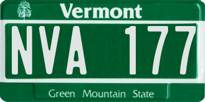 VT license plate NVA177