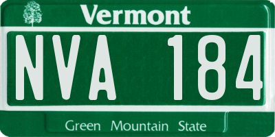VT license plate NVA184