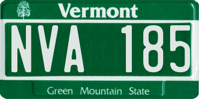 VT license plate NVA185