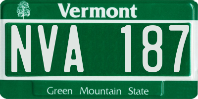 VT license plate NVA187