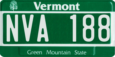 VT license plate NVA188