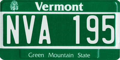 VT license plate NVA195