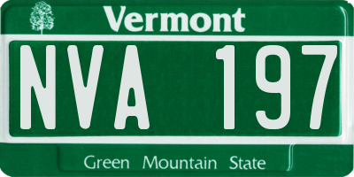 VT license plate NVA197
