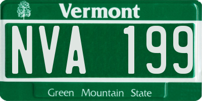VT license plate NVA199