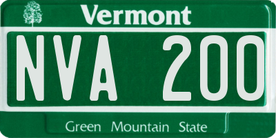 VT license plate NVA200