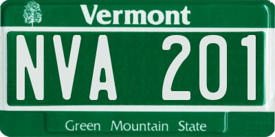 VT license plate NVA201