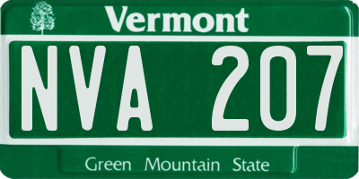 VT license plate NVA207