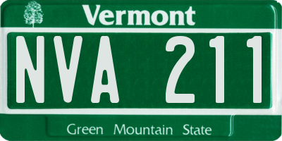 VT license plate NVA211