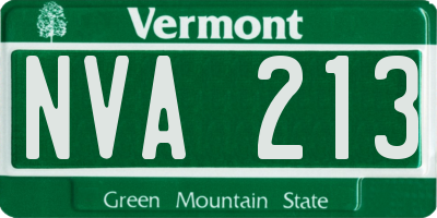 VT license plate NVA213
