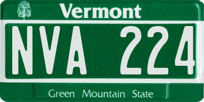 VT license plate NVA224