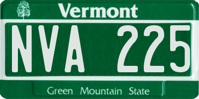 VT license plate NVA225