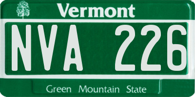VT license plate NVA226