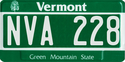 VT license plate NVA228