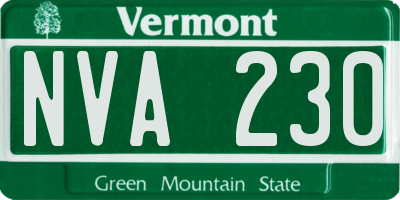 VT license plate NVA230