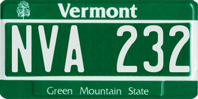 VT license plate NVA232