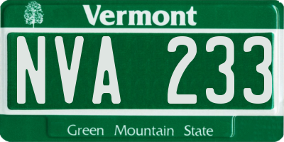 VT license plate NVA233