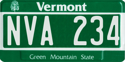 VT license plate NVA234