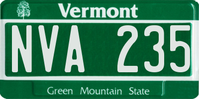 VT license plate NVA235